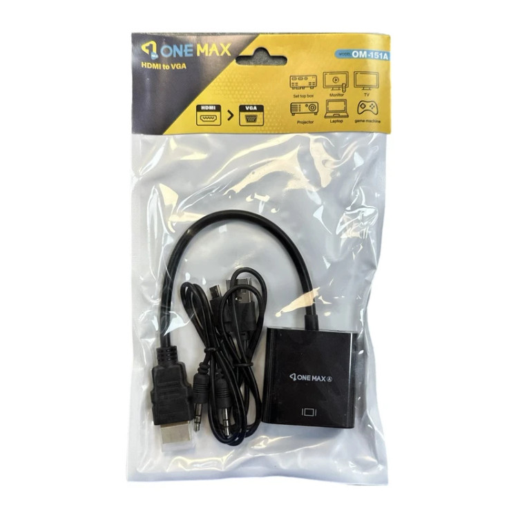 کابل تبدیل vga to hdmi همراه کابل صدا و برق one max مدل 151a